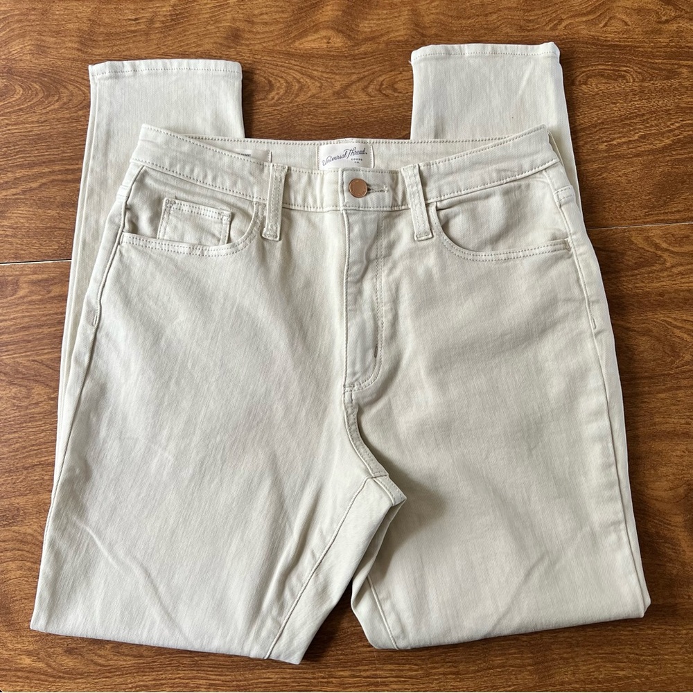 Universal Thread Women’s Cream Off White High Rise Skinny Denim Jeans Size 10R - Picture 2 of 11